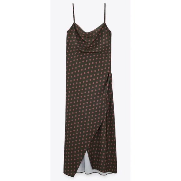 Zara Polka Dot Sleeveless Midi Dress - Picture 6 of 11